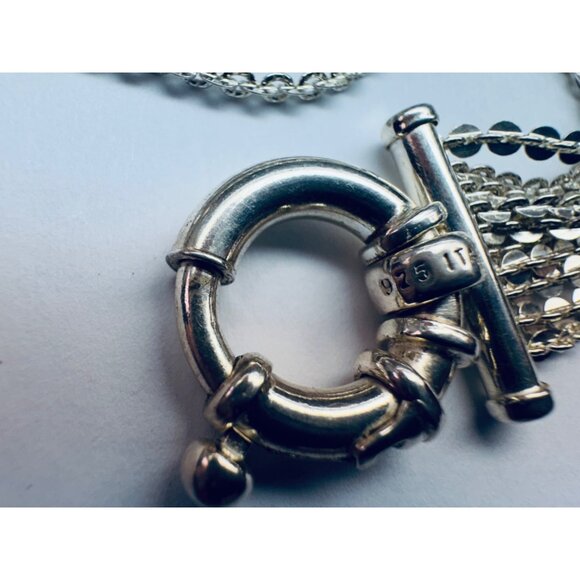 Milor Italy 925 Sterling Silver Ten Strand Circle Link Chain Statement Bracelet - Picture 11 of 14